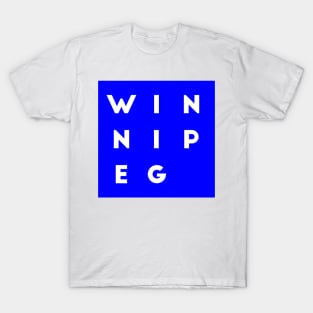 Winnipeg | Blue square, white letters | Canada T-Shirt